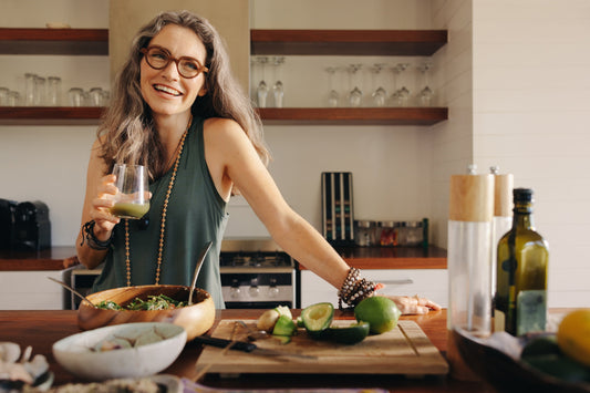 Woman enjoying healthy food